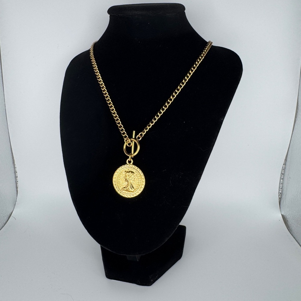 Gold Coin Pendant Necklace - Women Jewelry